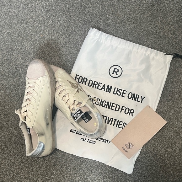 Golden Goose Shoes - Golden Goose Low-Top Sneakers in Cream with Silver Accents *see comment*